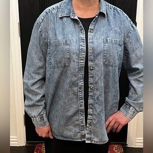 Denim Button-Up Shirt